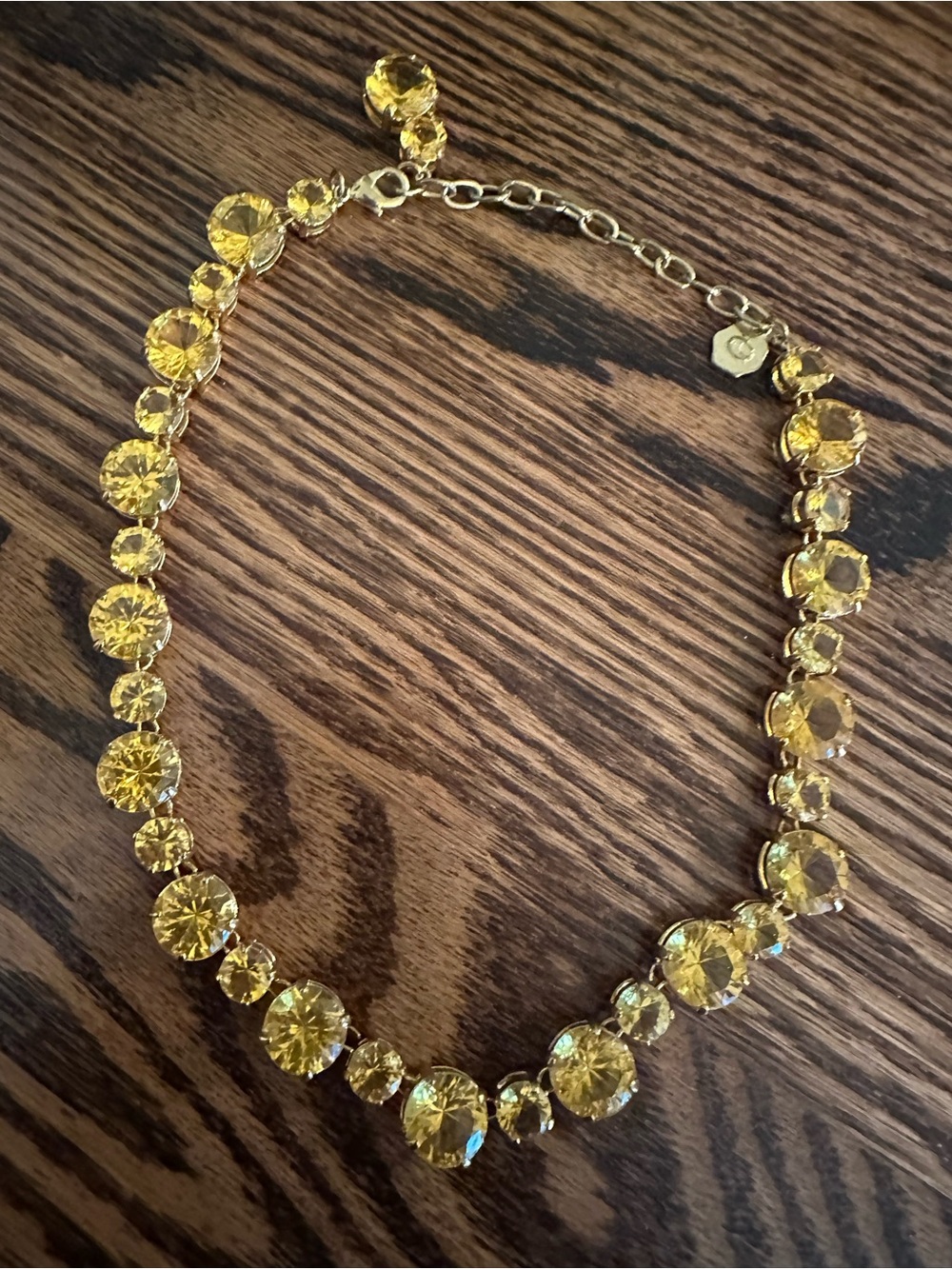Ann Taylor Citrine Yellow Crystal Rivière Tennis Choker